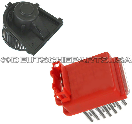 HEATER BLOWER MOTOR + RESISTOR for PORSCHE 911 996 987 BOXSTER CAYMAN SET of 2