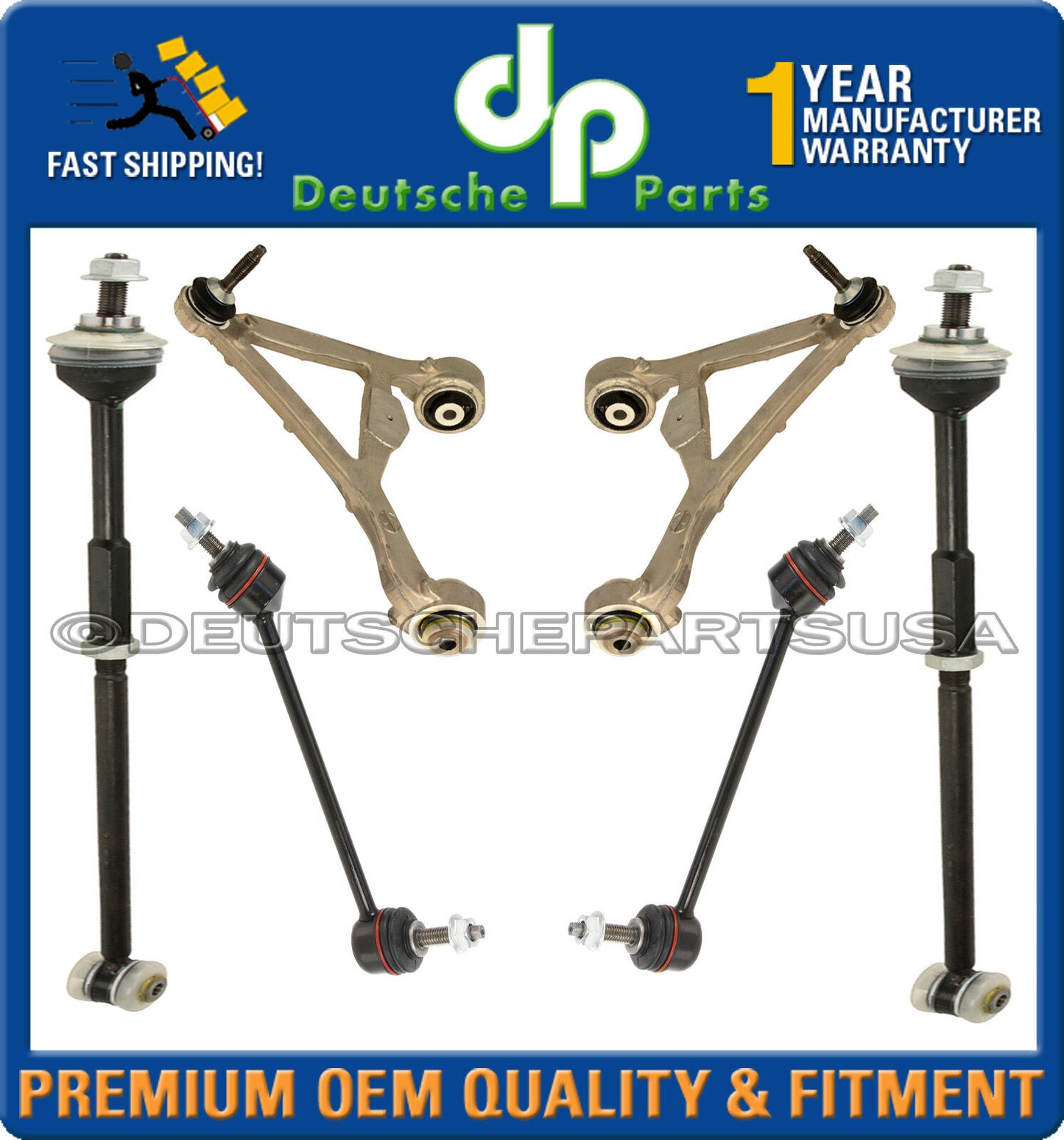 JAGUAR S-TYPE REAR Upper CONTROL ARM BALL JOINT SWAY BAR TOE LINK TIE ROD SET 6