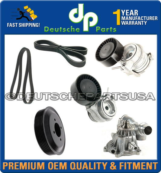 Acc A/C Tensioner + Water Pump + Pulleys + Belts +GK for BMW X5 4.4 4.8 SET of 7