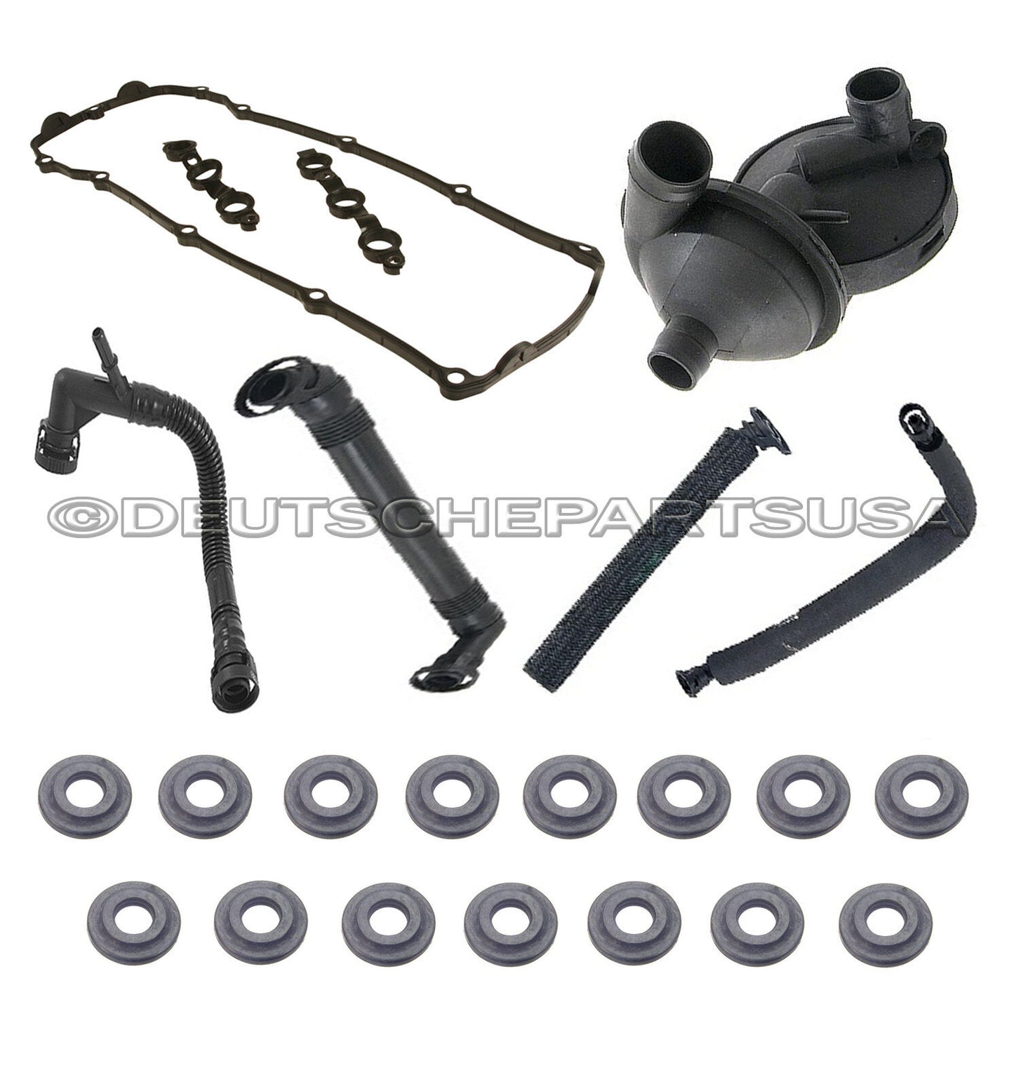 CRANKCASE VENT VALVE + BREATHER HOSE KIT VALVE COVER GASKET for BMW E46 320 325i