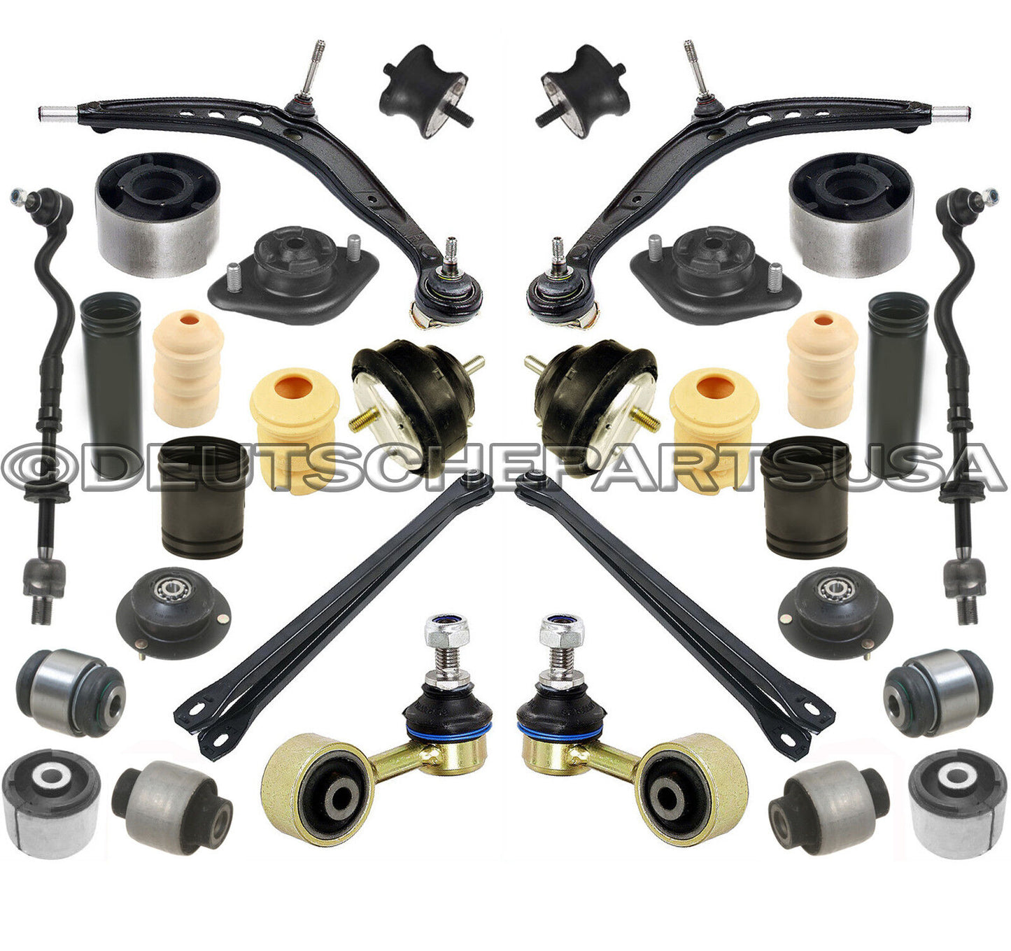 FRONT REAR CONTROL ARM TIE ROD BUSHINGS SUSPENSION KIT 32 for BMW E36 325i 328i