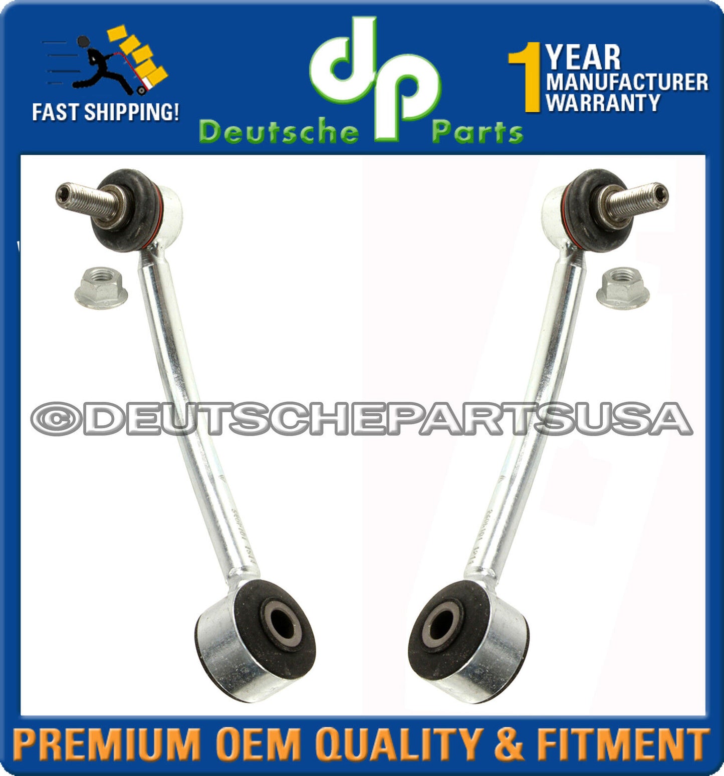 VW TOUAREG REAR SWAY STABILIZER SWAY BAR LINK LINKS 7L0505465D + 7L0505466D SET