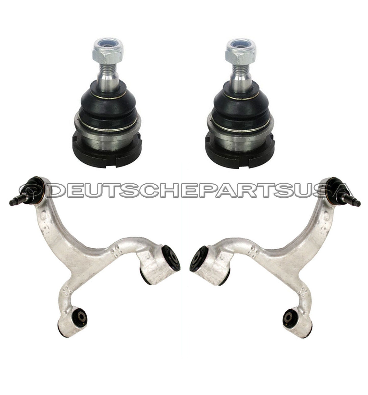 Front Upper + Lower Control Arm Arms Ball Joints Set 4 for Mercedes W163 ML
