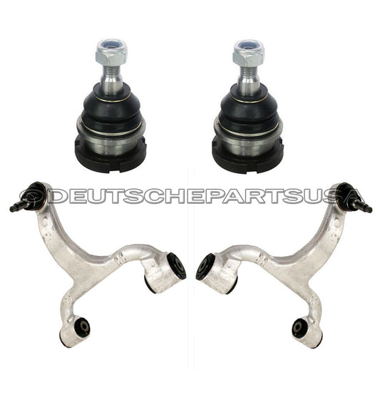 Front Upper + Lower Control Arm Arms Ball Joints Set 4 for Mercedes W163 ML