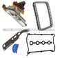 AUDI VW CAMSHAFT TIMING CHAIN TENSIONER+ CHAIN GASKET + VALVE COVER GASKET KIT