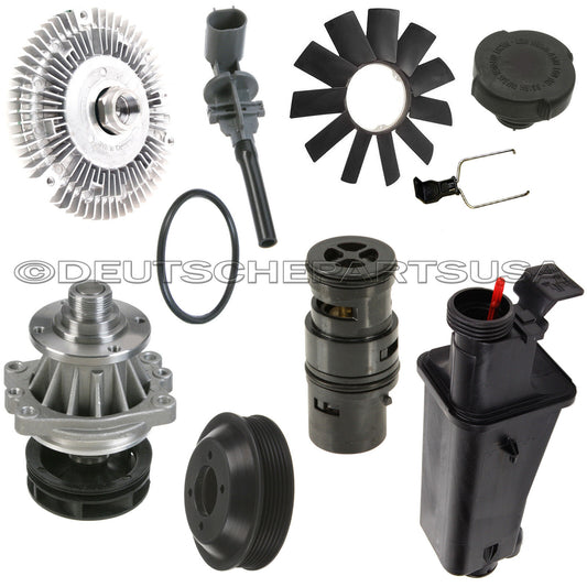 WATER PUMP PULLEY FAN CLUTCH BLADE EXPANSION TANK OIL THERMOSTAT for BMW E53 X5