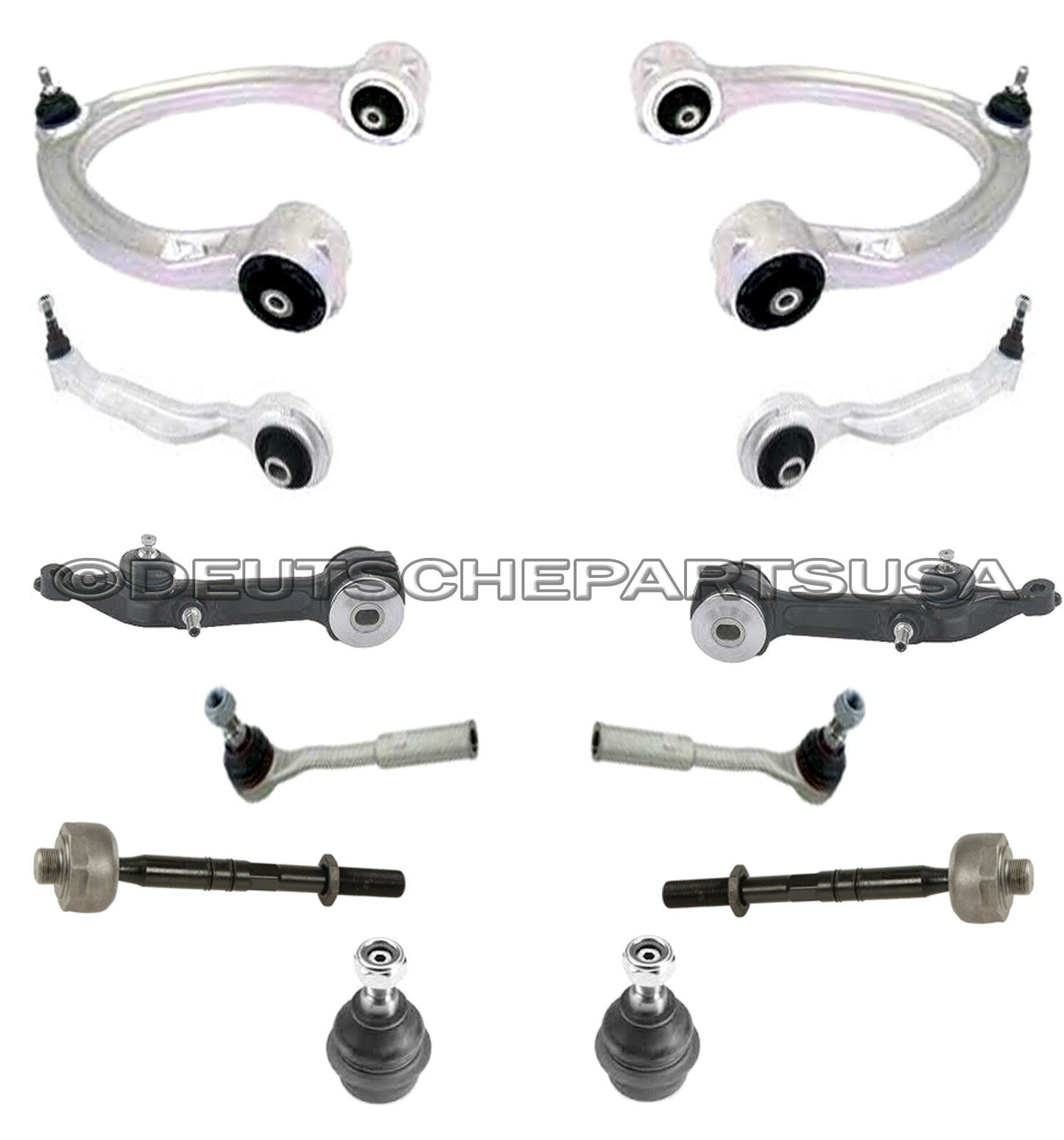 Mercedes W220 S500 S430 Upper Lower Control Arms Ball Joints SUSPENSION Kit 12