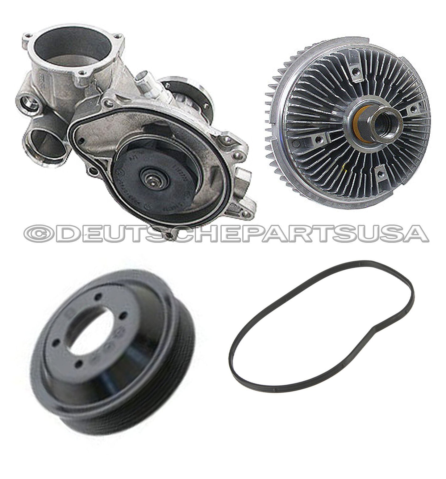WATER PUMP ALUMINUM PULLEY GASKET FAN CLUTCH for BMW E65 E66 745i Li 760i 760Li