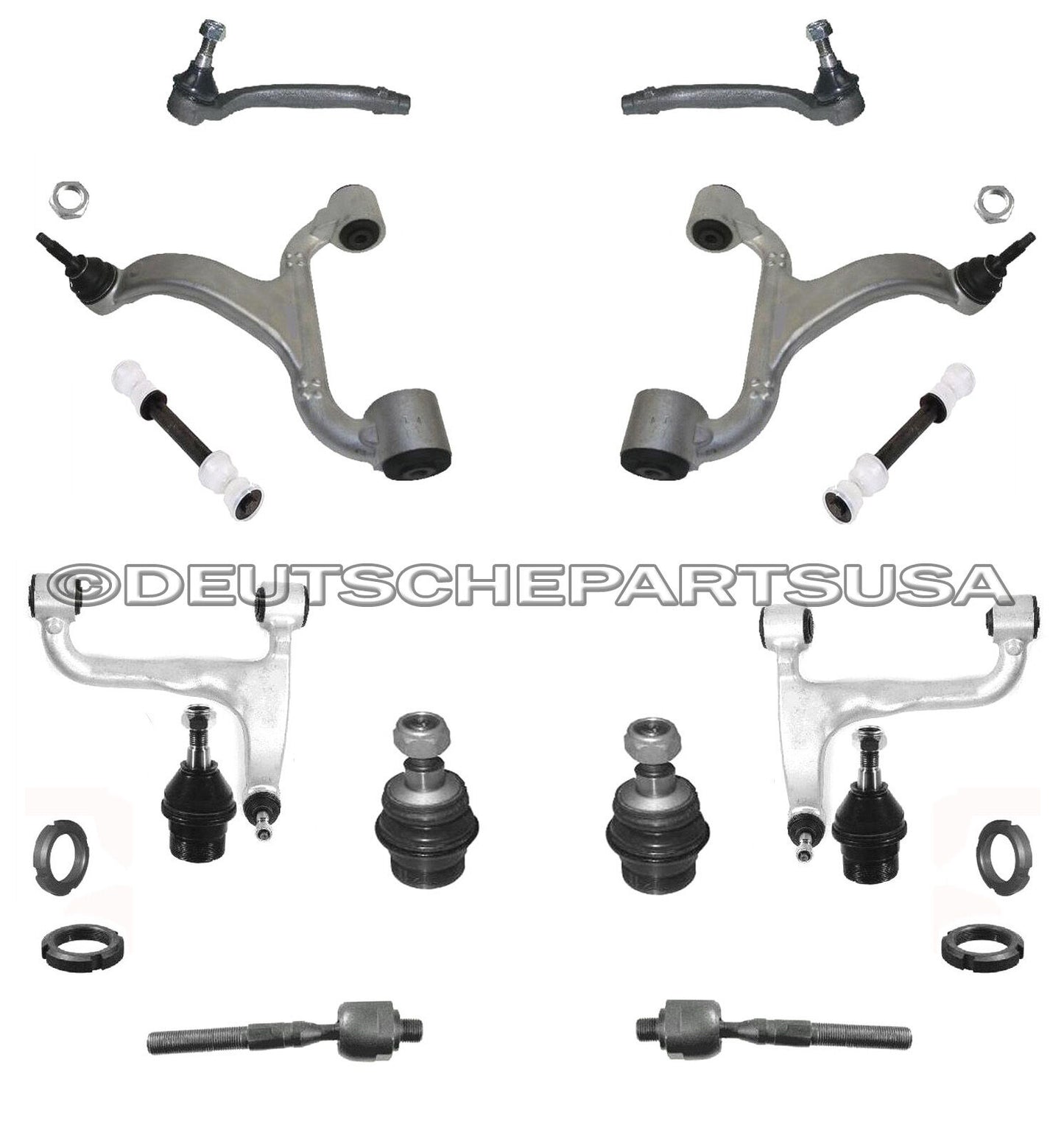 Mercedes W163 Front & Rear Control Arm Ball Joint Bushing Tie Rod Suspension Kit